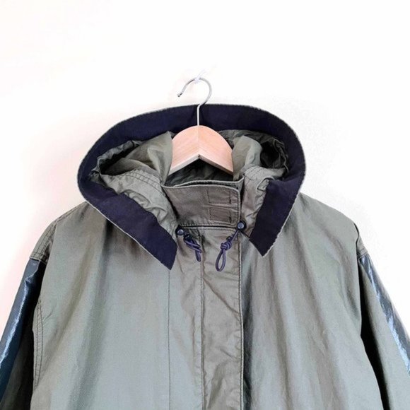 j crew khaki green waxed cotton oilcloth lightweight field jacket - size xs - Picture 3 of 8